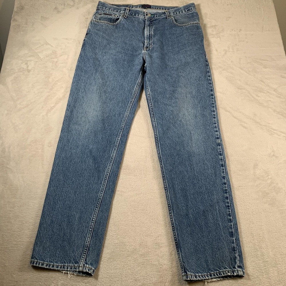 Vintage Tommy Hilfiger Jeans Mens 38x32 Blue Denim Straight Leg 90s Classic Y2K